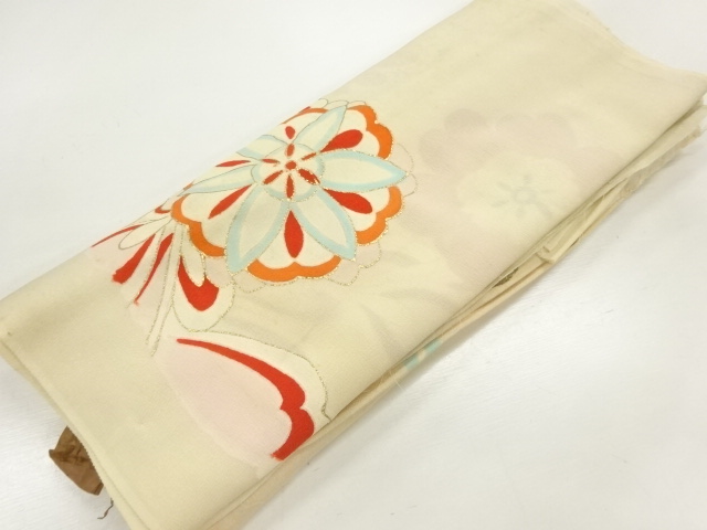 JAPANESE KIMONO / ANTIQUE BROCADE KIMONO FOR SUMMER FLORAL PATTERN KIM